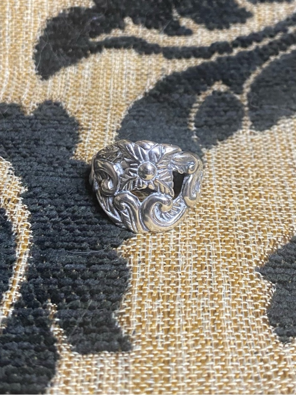 Vintage Carolyn Pollack Floral Scroll Sterling Ring in Sterling Silver size 8.25